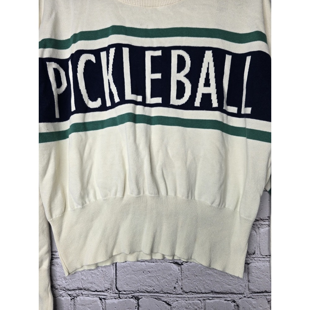 Le Lis Pickleball Preppy Retro-Inspired 100% Cotton Crew Neck Top Size Large - Picture 3 of 10